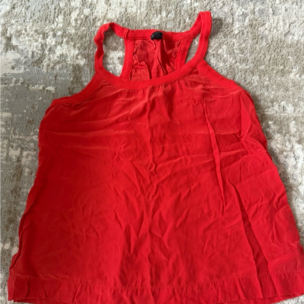 True Religion Vibrant Orange Tank Top Back Slit